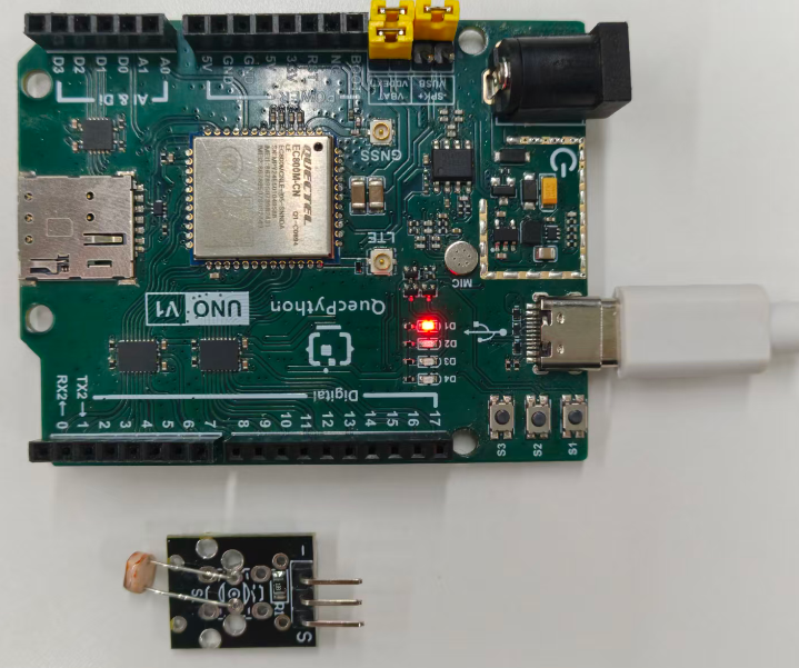 初学者视角体验：【EC800X Duino 开发板】传感器体验-光照传感器